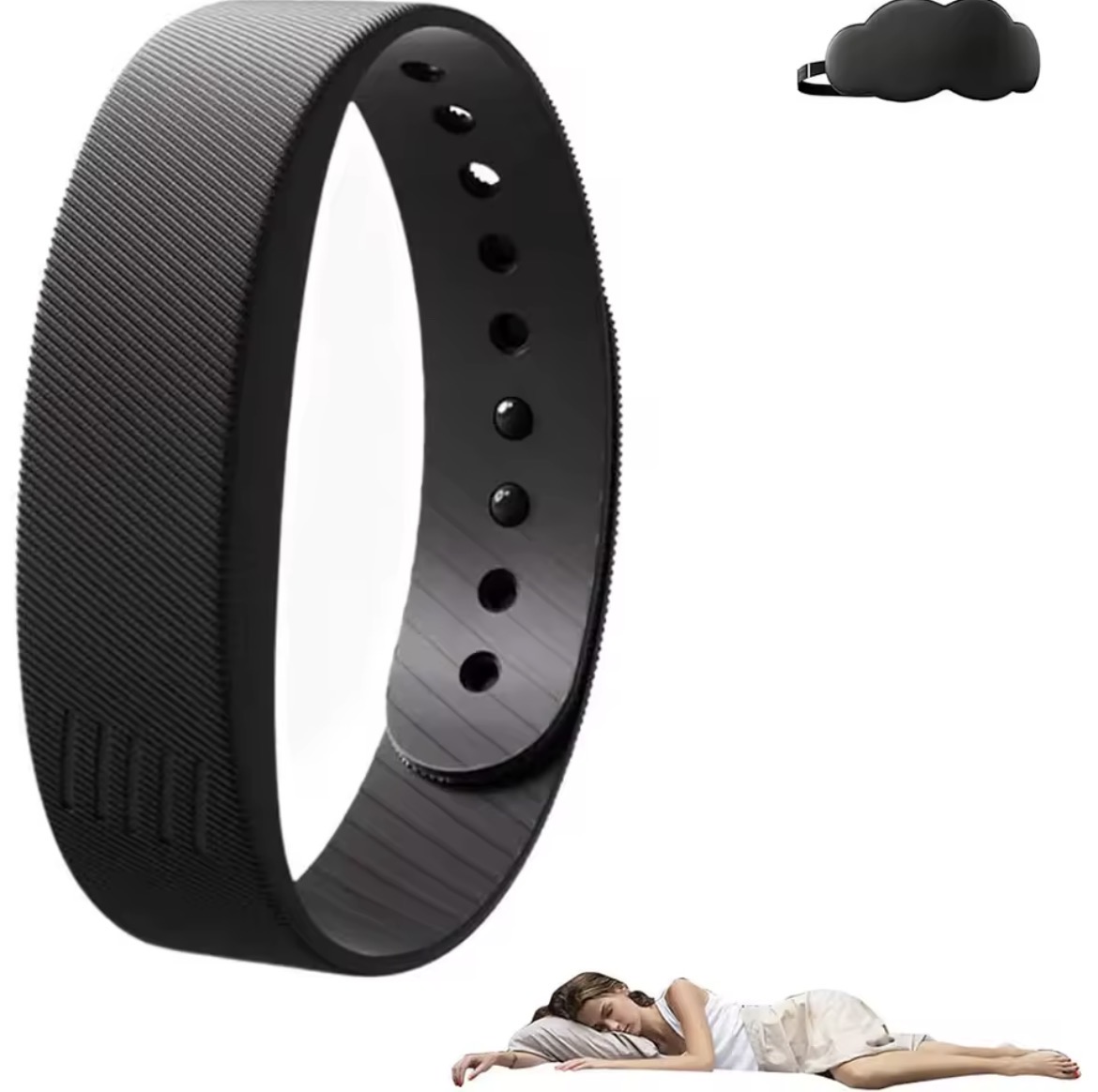 Wrist resting on bedding wearing Aura Pulse